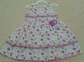 Vestido kids floral amarelo claro e pink